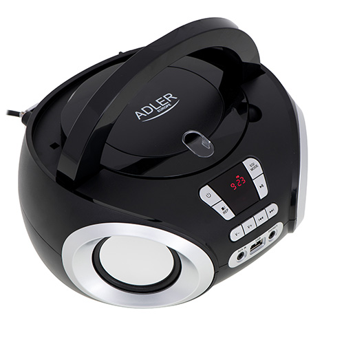 USB Boombox mit LCD-Anzeige CD-Soundmaschine FM-Radio Stereo-Boombox Tragbarer CD-Player MP3 Adler AD 1181 Radio 2 x 1,7 Watt Lautsprecher 