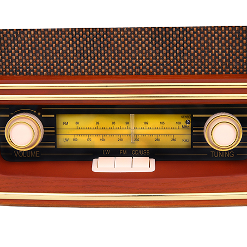 Radio Design Retro Vintage boîtier en Bois (FM - LW - CD - USB - MP3 - AUX)  18W Camry CR 1109